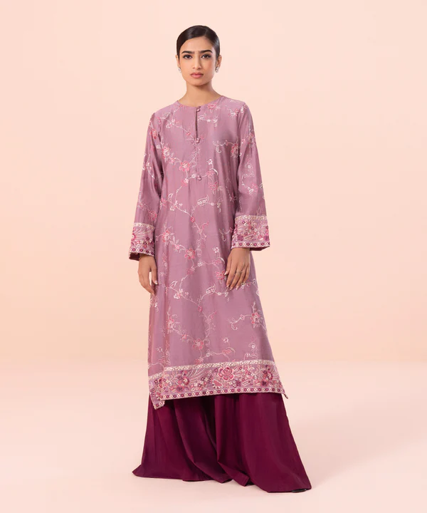 EMBROIDERED KHADDI NET SHIRT