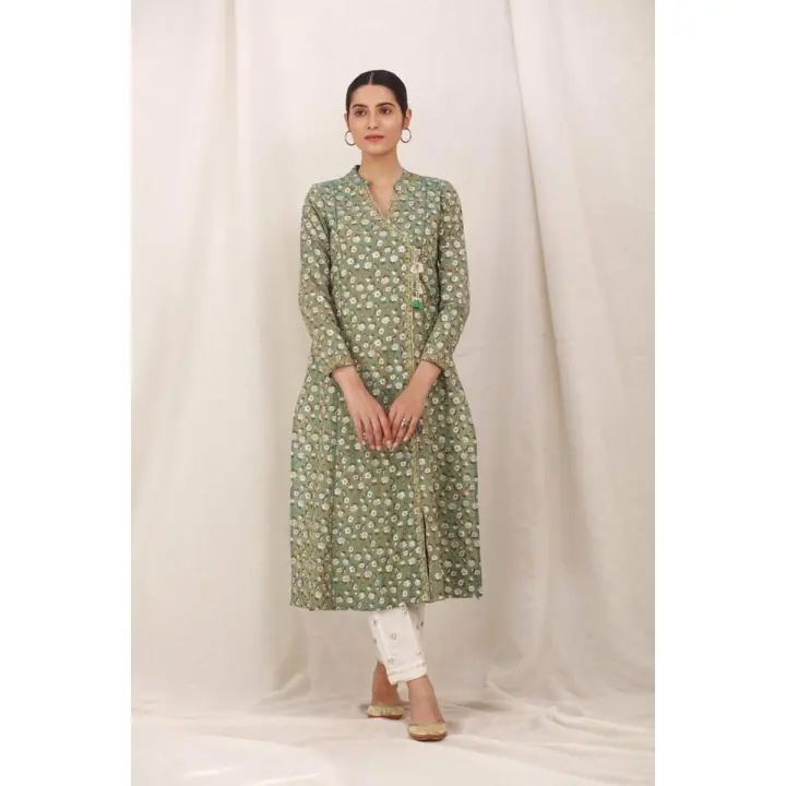 Generation Stitched Ready to Wear Rose Gold Angrakha Shirt Dresses for Girls/ Women