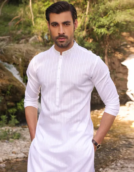 WHITE COTTON KURTA