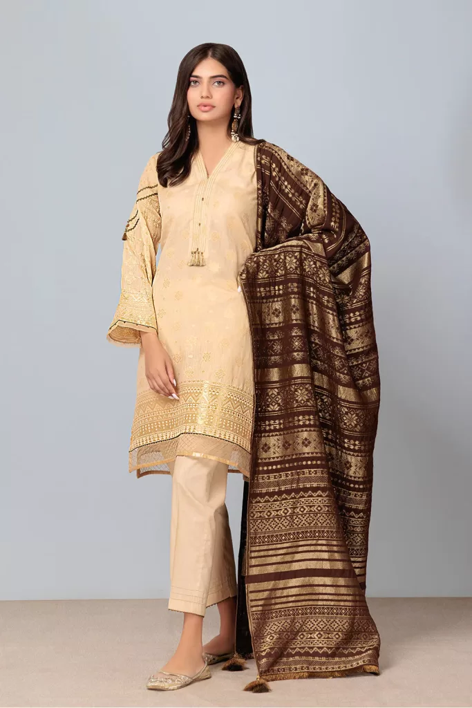 BEIGE-JACQUARD-3 PIECE (ABN233P11B)