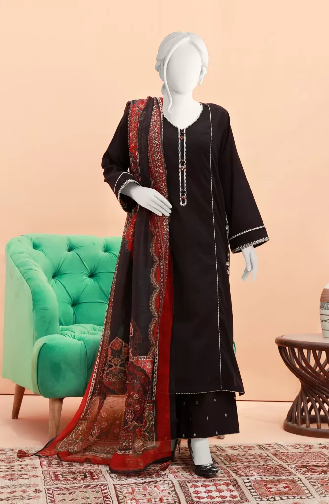 FOLK RUGS EMBROIDERED STITCHED 3PC SUIT