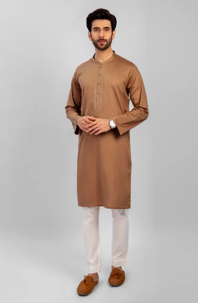 MTJ MEN KURTA SEMI FORMAL BROWN