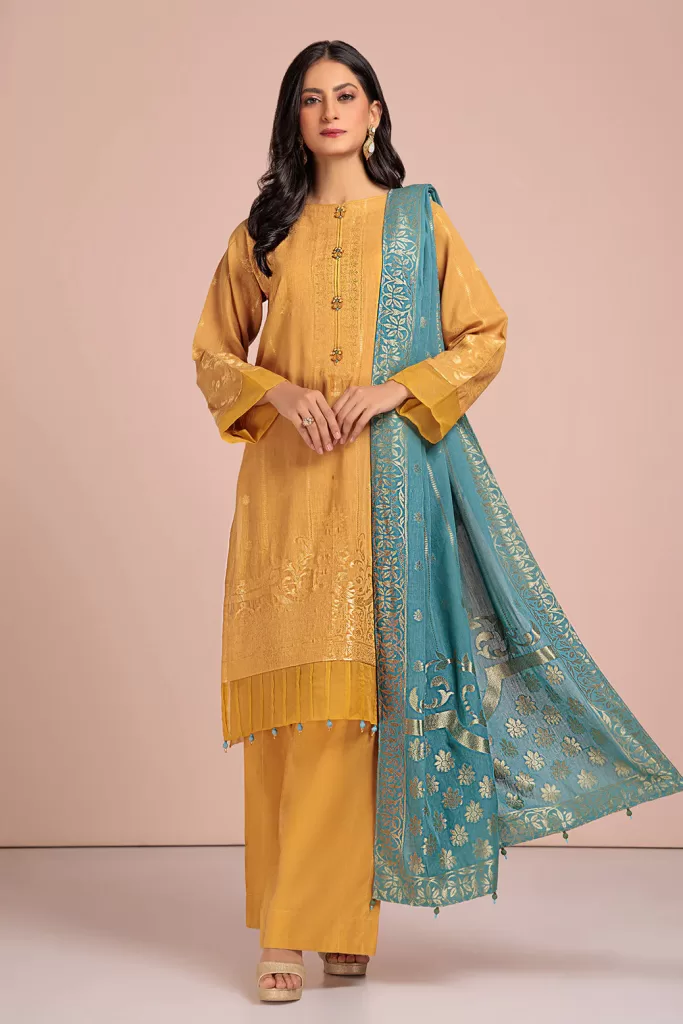 MUSTARD-JACQUARD-3 PIECE (RBN233P15)