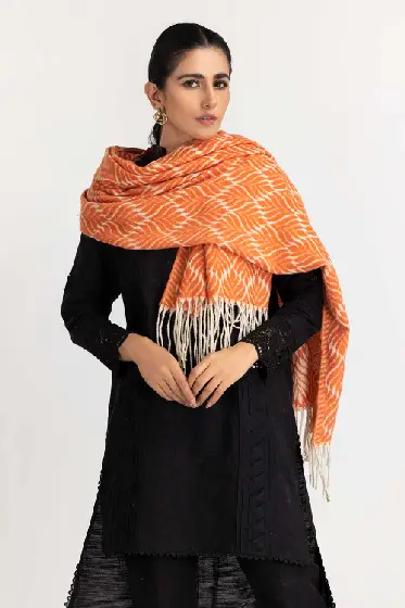 Orange Woollen Stole STOLE-22-01 D