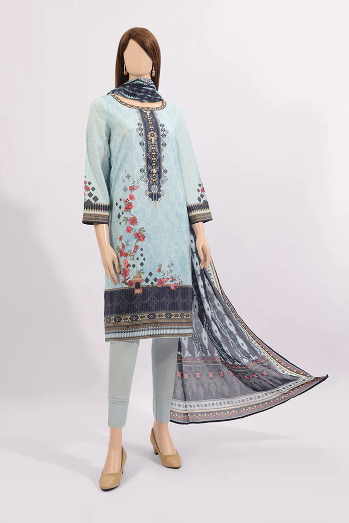 UNSTITCHED PRINTED LAWN 3 PIECE