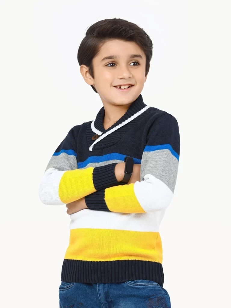 Edenrobe Boy's Navy & Yellow Sweater