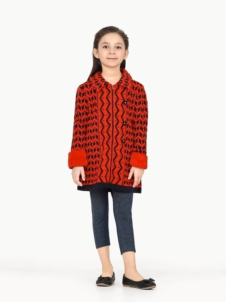 Girl's Red Sweater Frock